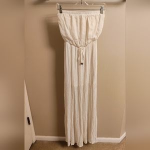 LA Hearts Small White Strapless Maxi Dress